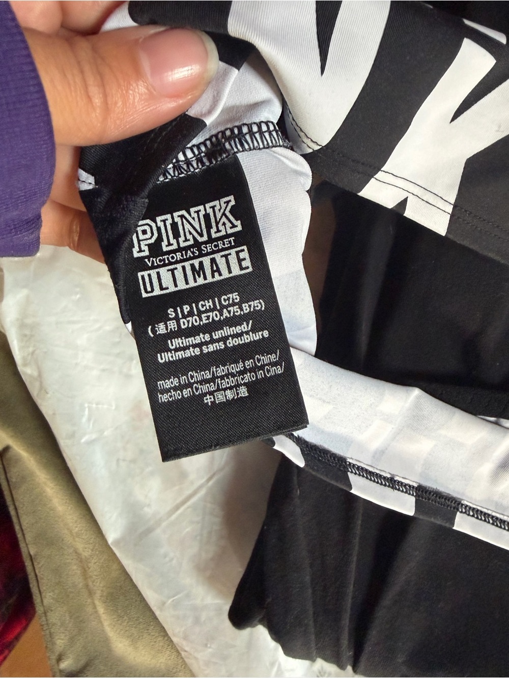 PINK Victoria's Secret Black & White Logo Tank Top - Picture 3 of 4